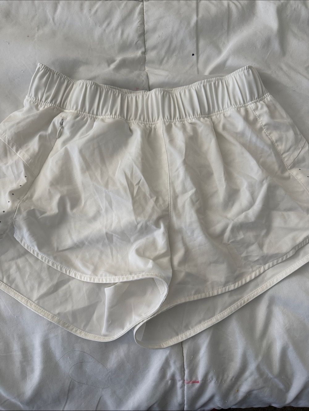 Old Navy White Athletic Shorts with Elastic Waist